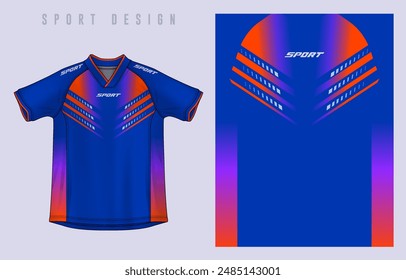 Fabric textile design for Sport t-shirt, Soccer jersey mockup for football club. uniform front view.