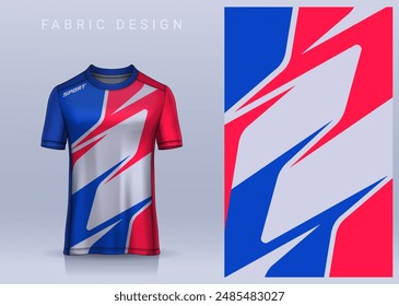 Fabric textile design for Sport t-shirt, Soccer jersey mockup for football club. uniform front view.