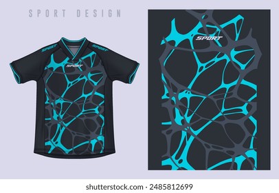 Fabric textile design for Sport t-shirt, Soccer jersey mockup for football club. uniform front view.