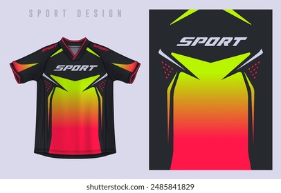 Fabric textile design for Sport t-shirt, Soccer jersey mockup for football club. uniform front view.