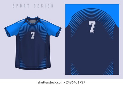 Fabric textile design for Sport t-shirt, Soccer jersey mockup for football club. uniform front view.