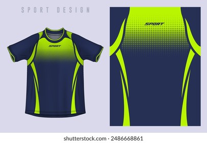 Fabric textile design for Sport t-shirt, Soccer jersey mockup for football club. uniform front view.