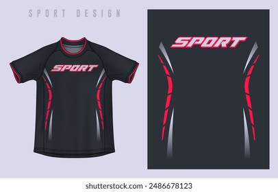 Fabric textile design for Sport t-shirt, Soccer jersey mockup for football club. uniform front view.