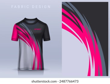 Fabric textile design for Sport t-shirt, Soccer jersey mockup for football club. uniform front view.