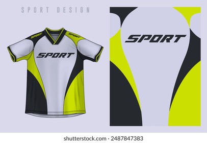 Fabric textile design for Sport t-shirt, Soccer jersey mockup for football club. uniform front view.