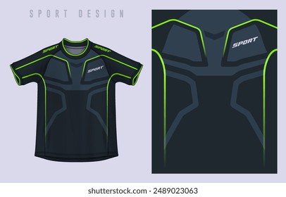 Fabric textile design for Sport t-shirt, Soccer jersey mockup for football club. uniform front view.