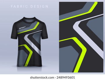 Fabric textile design for Sport t-shirt, Soccer jersey mockup for football club. uniform front view.