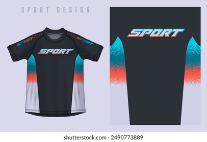 Fabric textile design for Sport t-shirt, Soccer jersey mockup for football club. uniform front view.