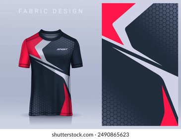 Fabric textile design for Sport t-shirt, Soccer jersey mockup for football club. uniform front view.