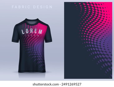 Fabric textile design for Sport t-shirt, Soccer jersey mockup for football club. uniform front view.