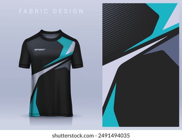 Fabric textile design for Sport t-shirt, Soccer jersey mockup for football club. uniform front view.