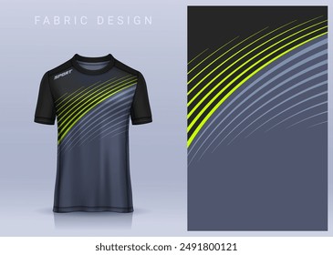 Fabric textile design for Sport t-shirt, Soccer jersey mockup for football club. uniform front view.