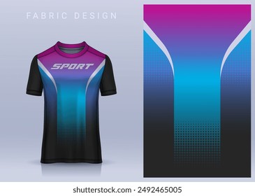 Fabric textile design for Sport t-shirt, Soccer jersey mockup for football club. uniform front view.