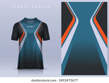 Fabric textile design for Sport t-shirt, Soccer jersey mockup for football club. uniform front view.