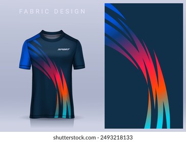 Fabric textile design for Sport t-shirt, Soccer jersey mockup for football club. uniform front view.