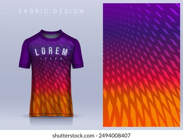 Fabric textile design for Sport t-shirt, Soccer jersey mockup for football club. uniform front view.