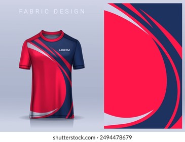 Fabric textile design for Sport t-shirt, Soccer jersey mockup for football club. uniform front view.