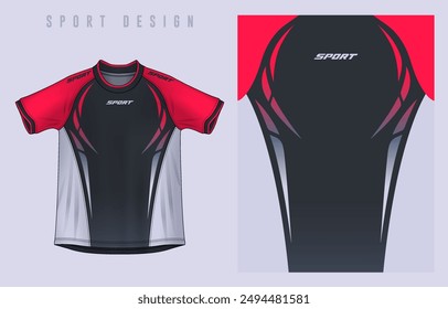 Fabric textile design for Sport t-shirt, Soccer jersey mockup for football club. uniform front view.