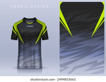 Fabric textile design for Sport t-shirt, Soccer jersey mockup for football club. uniform front view.