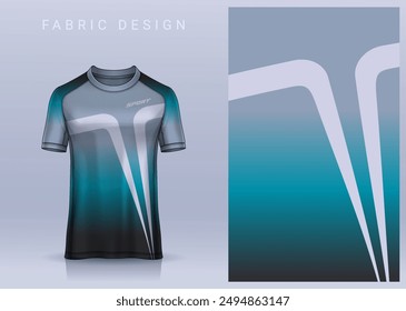 Fabric textile design for Sport t-shirt, Soccer jersey mockup for football club. uniform front view.