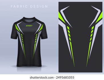 Fabric textile design for Sport t-shirt, Soccer jersey mockup for football club. uniform front view.