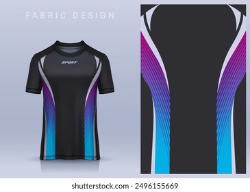 Fabric textile design for Sport t-shirt, Soccer jersey mockup for football club. uniform front view.