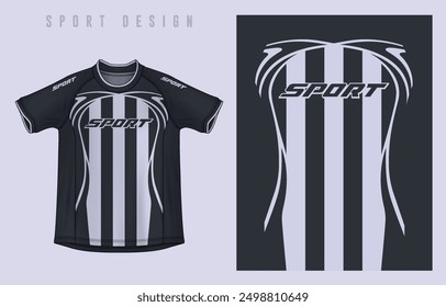 Fabric textile design for Sport t-shirt, Soccer jersey mockup for football club. uniform front view.