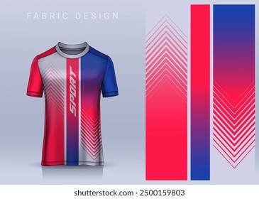 Fabric textile design for Sport t-shirt, Soccer jersey mockup for football club. uniform front view.