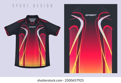 Fabric textile design for Sport t-shirt, Soccer jersey mockup for football club. uniform front view.