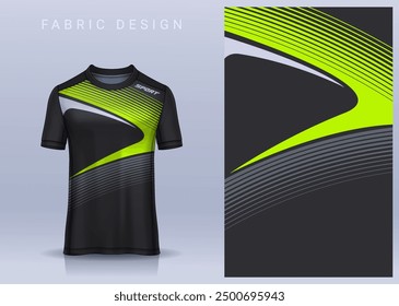 Fabric textile design for Sport t-shirt, Soccer jersey mockup for football club. uniform front view.