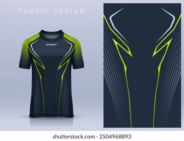 Fabric textile design for Sport t-shirt, Soccer jersey mockup for football club. uniform front view.