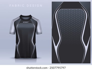 Fabric textile design for Sport t-shirt, Soccer jersey mockup for football club. uniform front view.