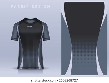 Fabric textile design for Sport t-shirt, Soccer jersey mockup for football club. uniform front view.