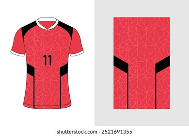 Fabric textile design for Sport t-shirt, Soccer jersey mockup for football club.