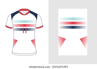 Fabric textile design for Sport t-shirt, Soccer jersey mockup for football club.