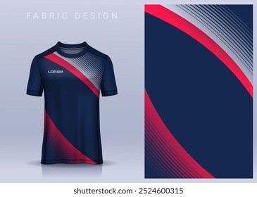 Fabric textile design for Sport t-shirt, Soccer jersey mockup for football club. uniform front view.