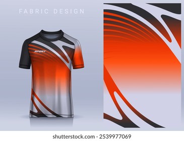 Fabric textile design for Sport t-shirt, Soccer jersey mockup for football club. uniform front view.