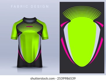 Fabric textile design for Sport t-shirt, Soccer jersey mockup for football club. uniform front view.