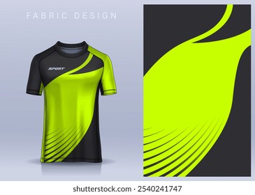 Fabric textile design for Sport t-shirt, Soccer jersey mockup for football club. uniform front view.