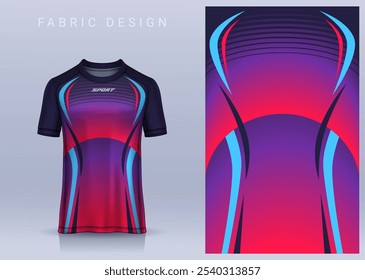 Fabric textile design for Sport t-shirt, Soccer jersey mockup for football club. uniform front view.