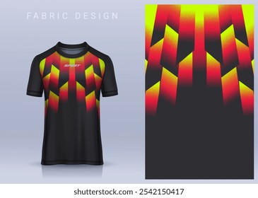 Fabric textile design for Sport t-shirt, Soccer jersey mockup for football club. uniform front view.