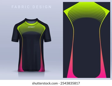 Fabric textile design for Sport t-shirt, Soccer jersey mockup for football club. uniform front view.