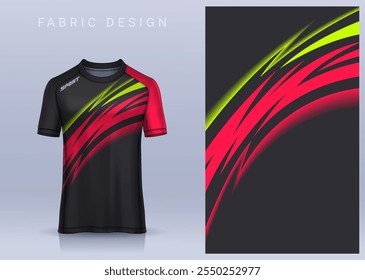 Design têxtil de tecido para camiseta Sport, maquete de camisa de futebol para clube de futebol.