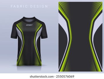 Fabric textile design for Sport t-shirt, Soccer jersey mockup for football club. uniform front view.