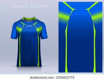 Fabric textile design for Sport t-shirt, Soccer jersey mockup for football club. uniform front view.