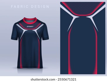 Fabric textile design for Sport t-shirt, Soccer jersey mockup for football club. uniform front view.