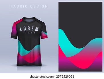 Fabric textile design for Sport t-shirt, Soccer jersey mockup for football club. uniform front view.