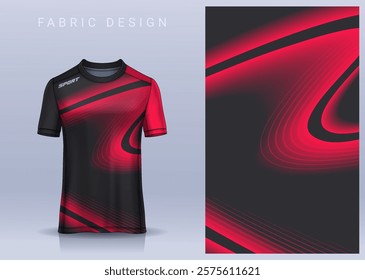 Fabric textile design for Sport t-shirt, Soccer jersey mockup for football club. uniform front view.