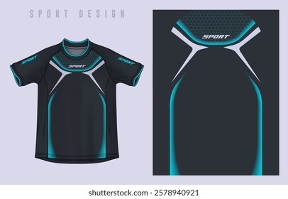 Fabric textile design for Sport t-shirt, Soccer jersey mockup for football club. uniform front view.