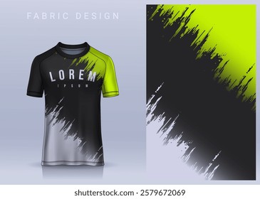 Fabric textile design for Sport t-shirt, Soccer jersey mockup for football club. uniform front view.